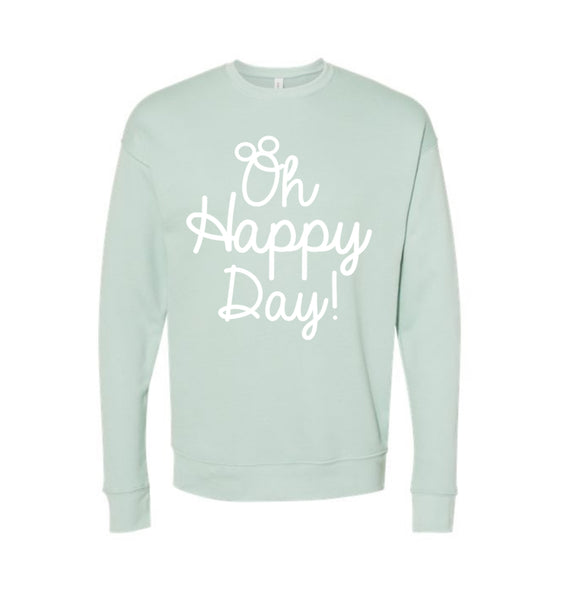 Oh Happy Day! Script - Crewneck - Seafoam
