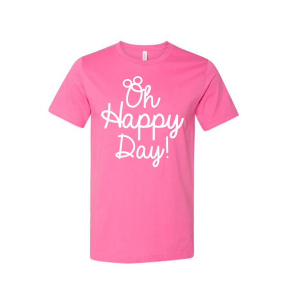 Oh Happy Day! Script - Pink - Tee