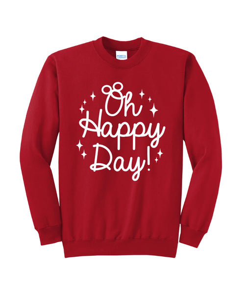 Oh Happy Day! Script Edition - Crewneck - Red