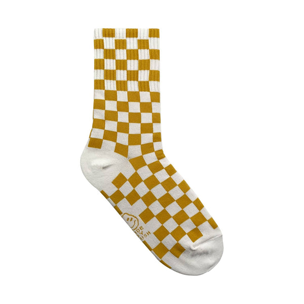 Socks - Mustard Checkerboard