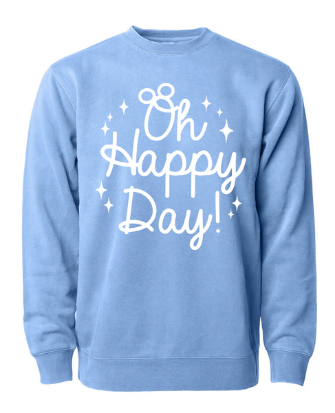 Oh Happy Day! Script Edition - Crewneck - Sky Blue