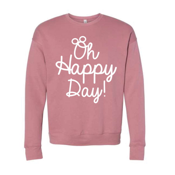 Oh Happy Day! Script - Crewneck - Mauve