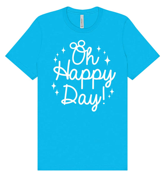 Oh Happy Day! Script - Tee - Blue