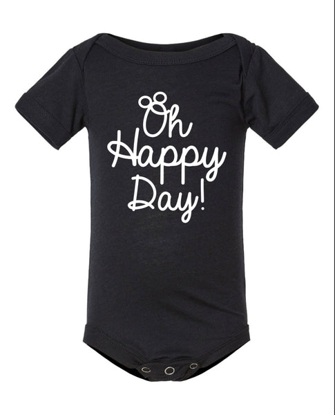 Oh Happy Day Script - Charcoal onesie