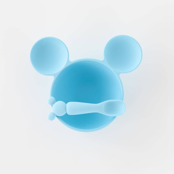 Silicone First Feeding Set: Mickey Mouse Light Blue