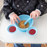 Silicone First Feeding Set: Mickey Mouse Light Blue