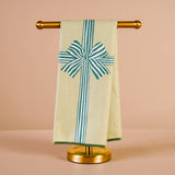Waffle Tea Towel-Holiday Gift Bow Green