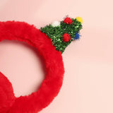 Christmas Tree Faux Fur Soft Earmuffs: Red / ONE SIZE