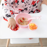 Silicone First Feeding Set: Minnie Mouse Light Pink