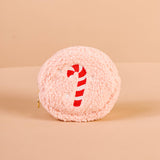 Circle Teddy Pouch-Candy Cane