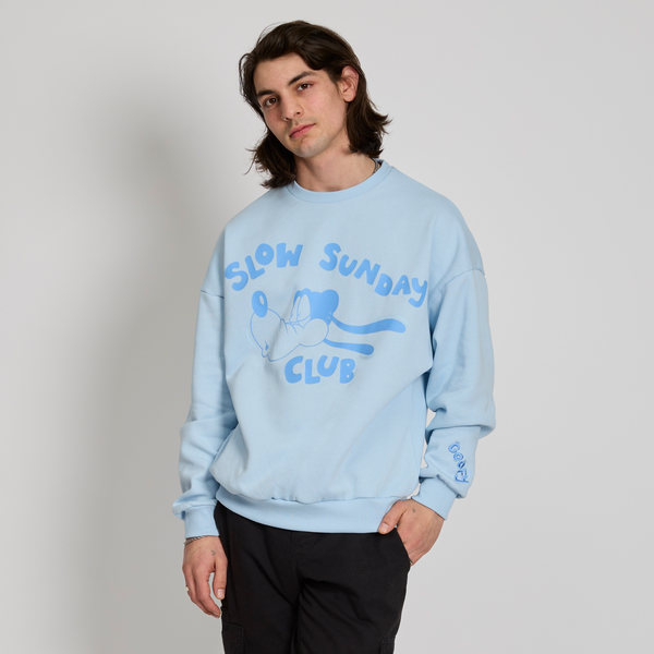 Cakeworthy Goofy Slow Sunday Club Drop Sleeve Crewneck