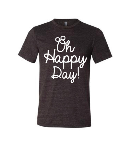 Oh Happy Day! Script charcoal - Tee